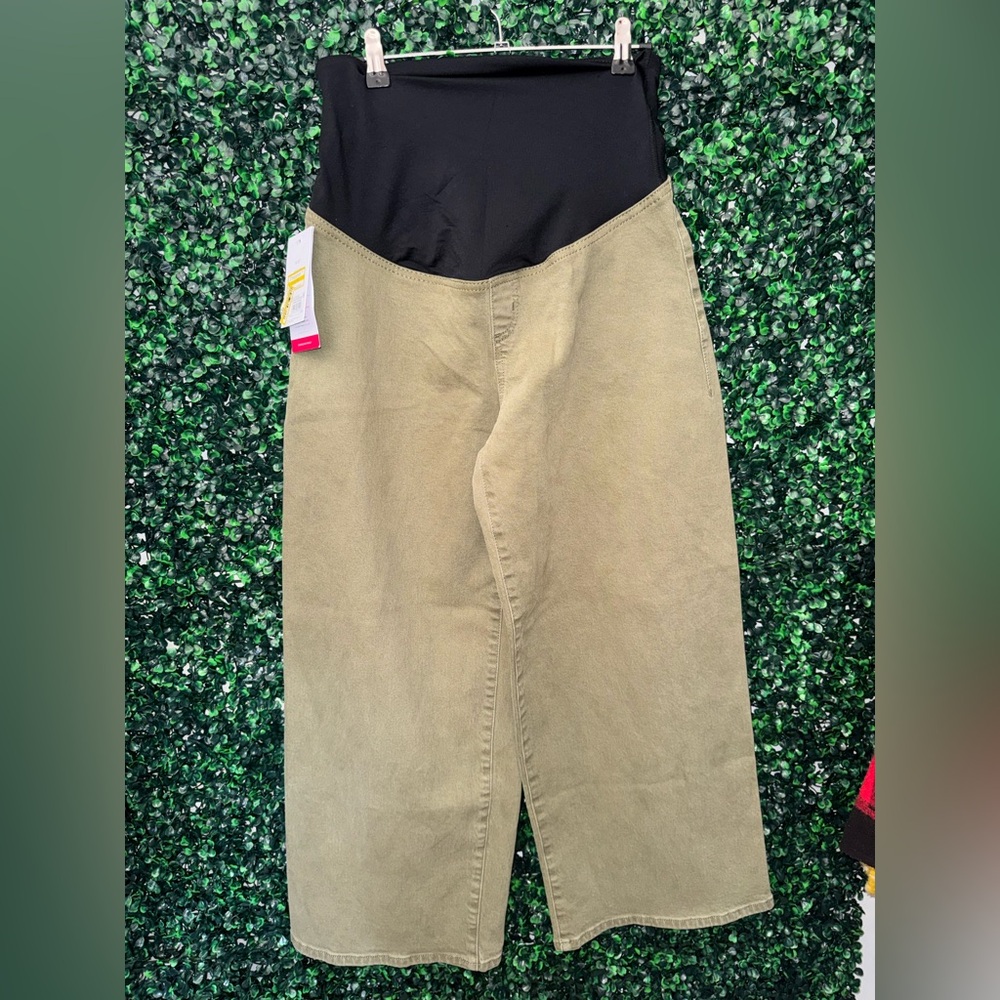 Ingrid & Isabel Tan Overalls with Black Stretch Waistband